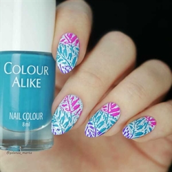 143 Fight teal the end, Stamping Neglelak, Colour Alike (u)